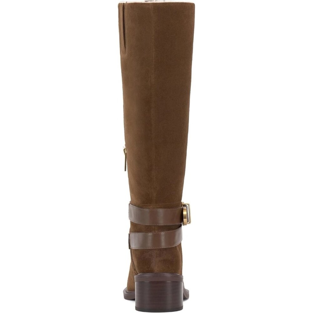 🆕 VINCE CAMUTO Gini Tall Knee High Riding Boot 7.5 Brown Suede - Picture 5 of 15